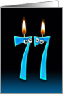 77th Birthday humor with candles and eyeballs card