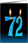 72nd Birthday humor with candles and eyeballs card