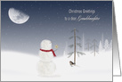 Granddaughter’s Christmas snowman with gold star for pine tree card