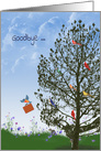 Goodbye from employees birds in tree with squirrel card