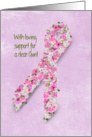 for Aunt-pink ribbon for breast cancer patient card