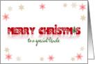 Merry Christmas for Uncle-snowflakes border on white with reflection card