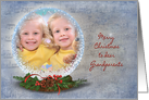 Grandparents Christmas photo card-snow globe on music background card