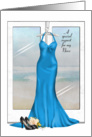 Bridesmaid request for Niece-blue gown with shoes and bouquet card