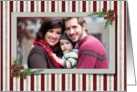 Christmas photo card with striped background card
