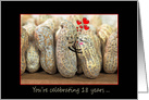 18th Wedding Anniversary peanuts with red hearts card