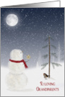 Christmas for Grandparents-snowman with gold star and full moon card