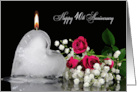 40th Anniversary For Spouse, Melting Ice Heart With Red Roses card