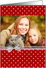 Birthday polka dot photo card with bow-like border card