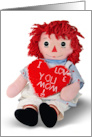 Old Rag Doll With Red Heart for Mom On Mother’s Day card