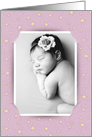 Baby Girl Congratulations photo card with slit-like corners card
