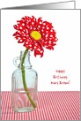 Name Specific Birthday-red and white polka dot daisy in vintage bottle card