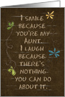 Birthday for Aunt-dark brown cracked background with flowers card