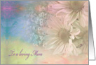 Mom’s Birthday-daisy bouquet with pastel watercolor overlay card