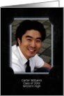 Graduation invitation photo card-black leather frame-customized name card