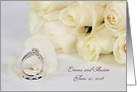 Wedding Congratulations with Customized Name rings on rose petal card