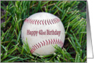 42nd Birthday-close up of a used baseball in grass card