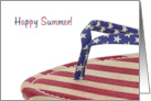 Happy 4th of July Flag Flip Flop on White card