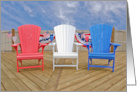 Happy 4th of July Patriotic Adirondack Chairs card