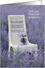 Sympathy From Couple, Mason Jar with Flowers On Chair In Russian Sage card