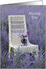 Miss You-mason jar with bouquet on a chair in Russian Sage card