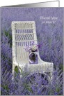 Thank You-mason jar with bouquet on a chair in Russian Sage card