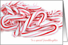 Granddaughter’s Christmas, Candy Cane Heart On White card