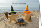 Halloween from Grandparents, Starfish On A Beach With Black Kettle card