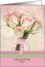 Birthday rose bouquet with specific name and soft texture overlay card