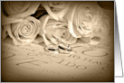 wedding congratulations for Sister-roses and rings in sepia card