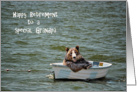 Grandpa Retirement congratulations-smiling bear in dinghy card