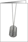 Marine Veteran dog tags thank you to Marine Veteran on Veterans Day card