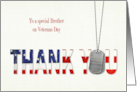 Brother’s Veterans Day Military Dog Tags Thank You card