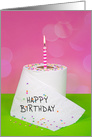 birthday candle in toilet paper roll with candy sprinkles card