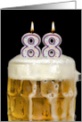 Polka Dot Candles for 88th Birthday in Beer Mug on Black card