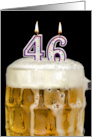 Polka Dot Candles for 46th Birthday in Beer Mug on Black card