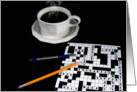 Father’s Day - crossword puzzle with cup of coffee card