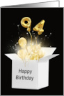 94th Birthday Gold Balloons and Stars Exploding Out of a White Box card