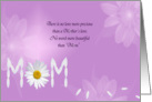 White daisy Mother’s Day on pink abstract background card