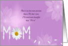 White daisy Mother’s Day on pink abstract background card