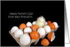 Father’s Day from first born with baby chick and eggs card
