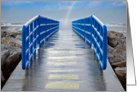 Friendship rainbow at the end of a pier card