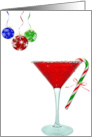 Christmas Martini and Candy Cane With Ornaments card