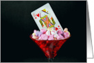 Valentine For Wife Queen of Hearts Card in Red Martini Glass card