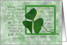 St. Patrick’s Day Shamrock with Rainbow in Green Frame card