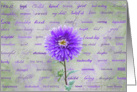 daughter’s birthday-purple dahlia with textured word background card