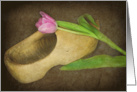 Pink Tulip On Dutch Wooden Shoe card