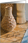 Wicker Vase on Wood Floor in a Sunny Corner card