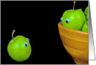 Green Apples with Eyeballs For Birthday card