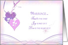 wedding congratulations pastel pink and purple hearts card